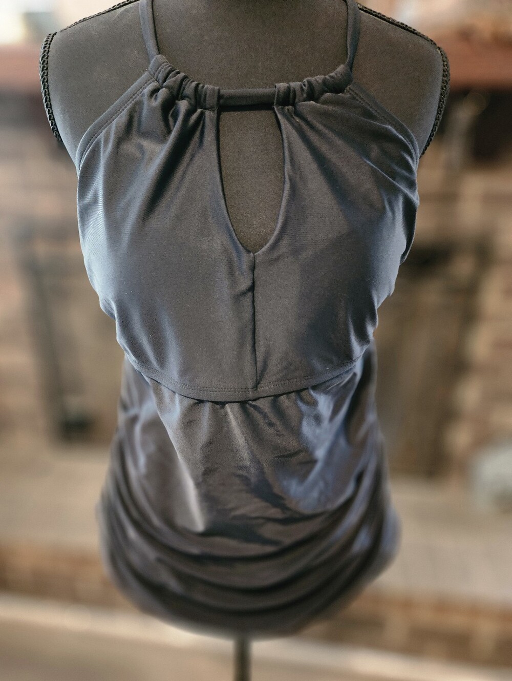 Time And Tru Womens Swim Top Black XL (16/18)